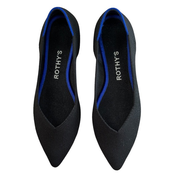 ROTHY’S The Point Black Fabric Ballet Flats 6 - Picture 4 of 15